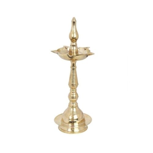 Gold Brass Kutthu Vilakku Traditional Pooja Lamp