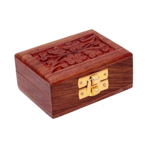 Brown Wooden Jewelry Organizer Storage Box