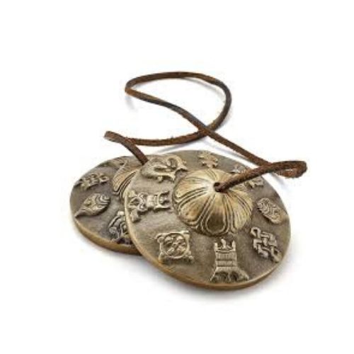 Gold Mantra Engraved Tibetan Tingsha Bells