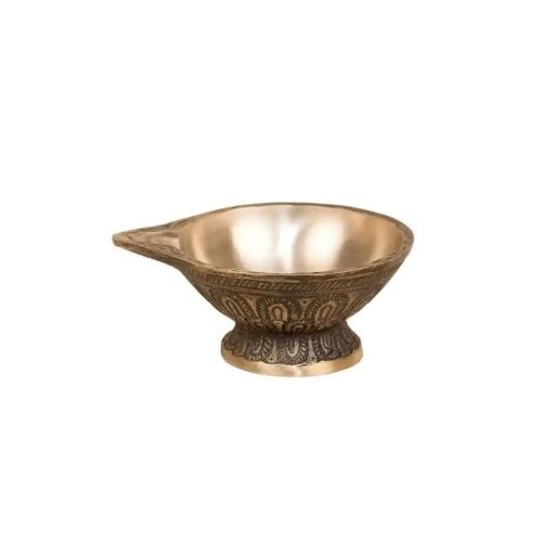Gold Traditional Brass Pooja Diya Lamp