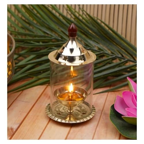 Gold Akhand Brass Diya For Continuous Lightning Puja