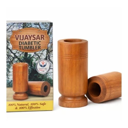Brown Vijaysar Wooden Herbal Detox Tumbler Ayurvedic Cup