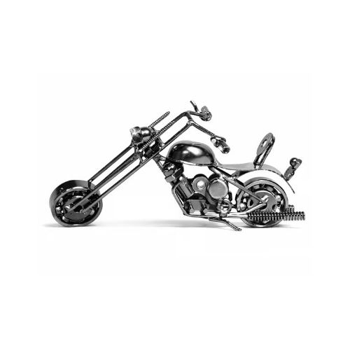 Black Silver Iron Mini Bike Decorative Showpiece